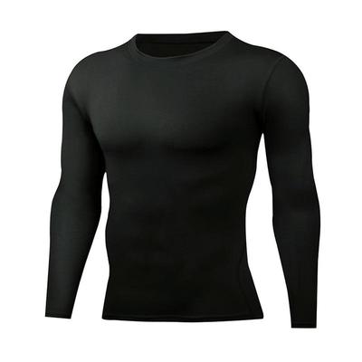 Camada Base Masculina de Ajuste Justo com Manga Longa de Secagem Rápida para Esportes de Outono/Inverno