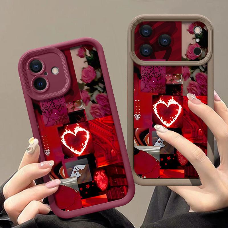 Stylish Red Scenery Pattern Phone Case For iPhone 17 16 15 14 13 12 Pro Max 15 Plus 17 Pro Air 11 16e Shockproof Soft TPU Cover