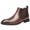 Mens Chelsea Boots Italian Genuine Leather Boot Casual High-top Boots Business Dress Boots for Men Classic Ankle Booties