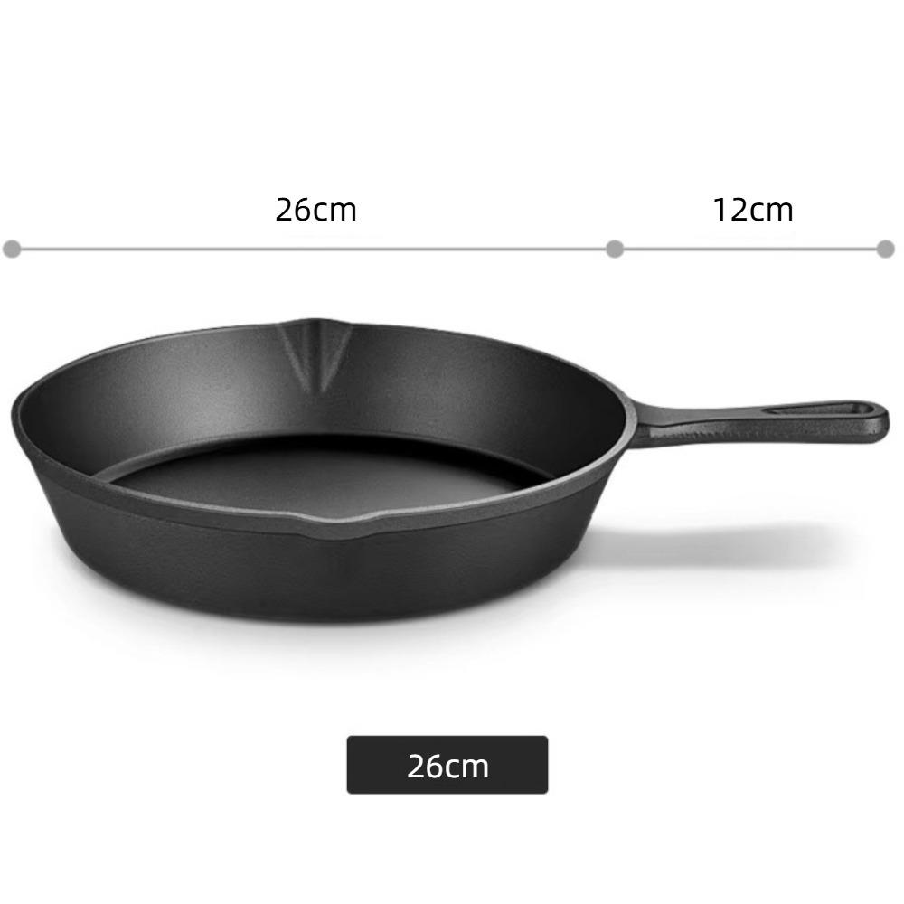 10/14/16/20/26cm Cast Iron Skillet Pre-Seasoned Breakfast Pan Black Mini Omelette Pan  Cooking Eggs