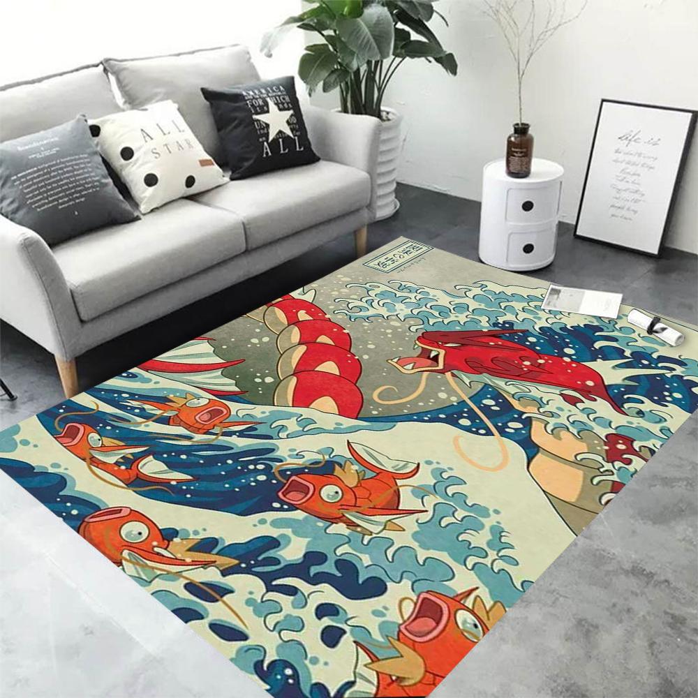 Japanese &Pokemon Card Retro Charizard Area Carpet for Living Room Home Decor Sofa Table Rug Chair Floor Mat Gift