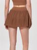 Nude Antibacterial Pleated Yoga & Running Skirt with Lining