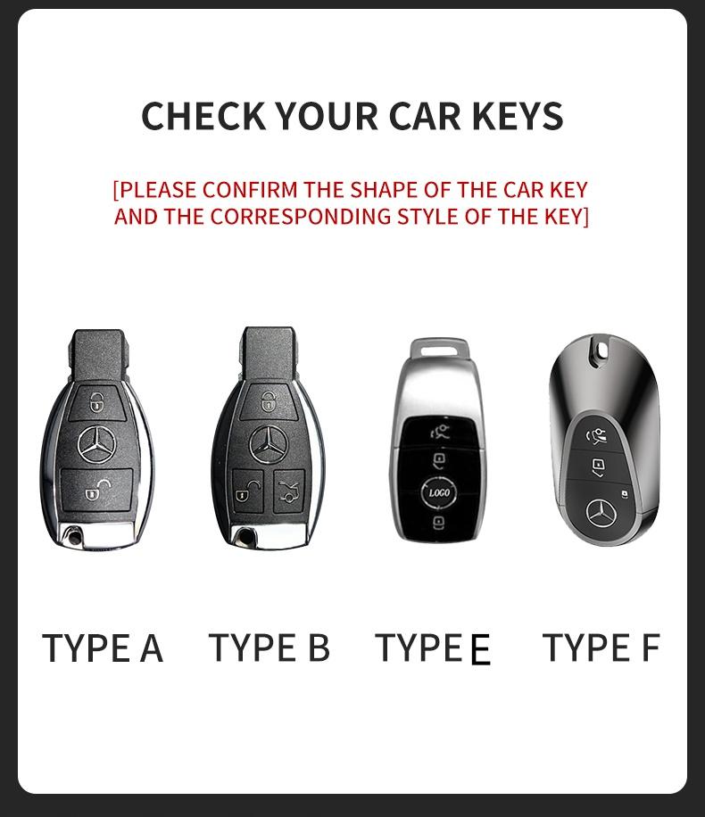 Car Sticker Car Leather Key Case Cover Protector Shell for Mercedes Benz A B C E Class GLS GLA GLK GLC CLS CLA AMG W204 W205 W21