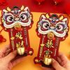 Creative Cartoon Lion Doorbell Magnetic Suction Red Entrance Door Bells Dopamine Detachable Reminder Wind Chimes