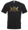 Adults Triple Moon Goddess Pagan Pentacle Wicca Deity Unisex Black TShirt
