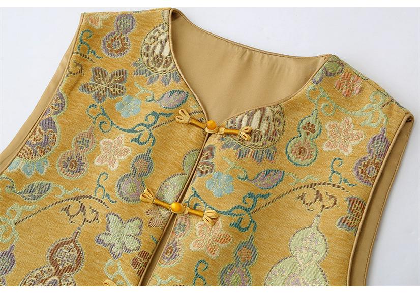 Plus Size Women's Zen Jacquard Cardigan Vest - Spring 2026 Chinese Style