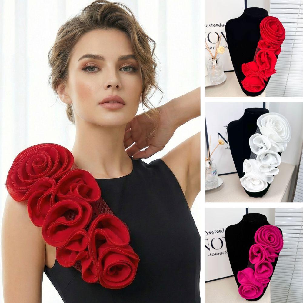 Decorative Cloth Fabric 3D Floral Patch Folded Design DIY Chest Flower Dress Accessories