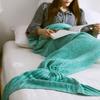 Solid Color Mermaid Tail Knitted Bed Sofa Sleeping Rest Blanket Home Decoration