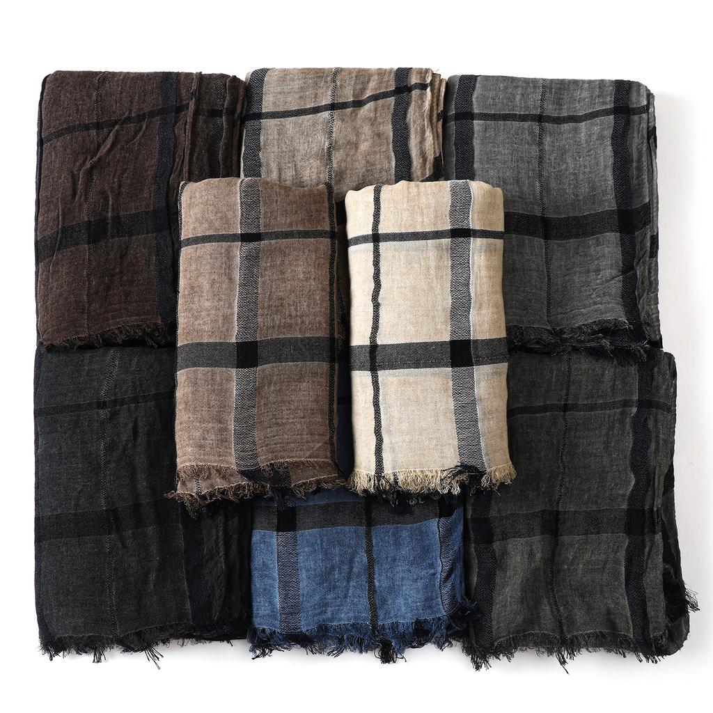 Fashion Plaid Cotton Linen Men Scarves Autumn Winter Warm Men'S Scarf Short Tassel Bufanda Male Accessories Pashmina Shawl