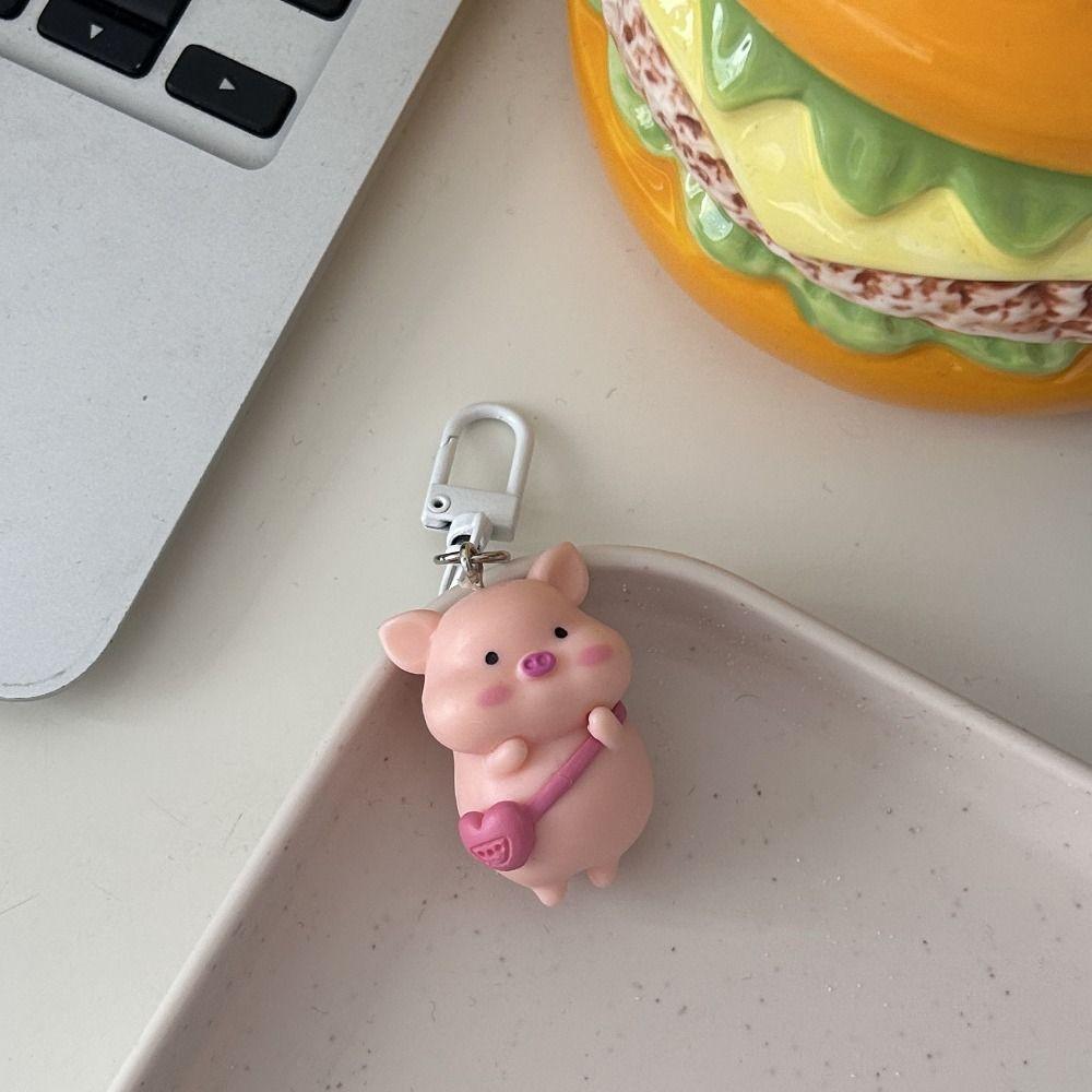 

Waterme Animal Shape Keychain Three-Dimensional Bag Decoration Accessories Pink Bag Pig