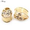 Alisouy Steel 1pc Mushroom Stainless Moon Water Drop Ear Tunnels Plugs Expanders Stretcher Gauges Earrings Piercing Body Jewelry