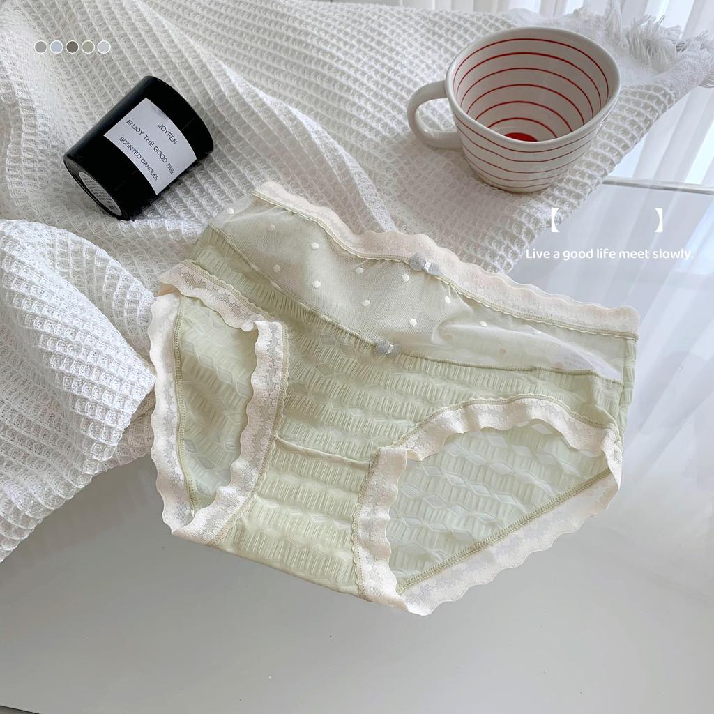 Plissierter Bubble-Slip, Hüftdreieck-Damen-Slip mit Mesh-Umschlag