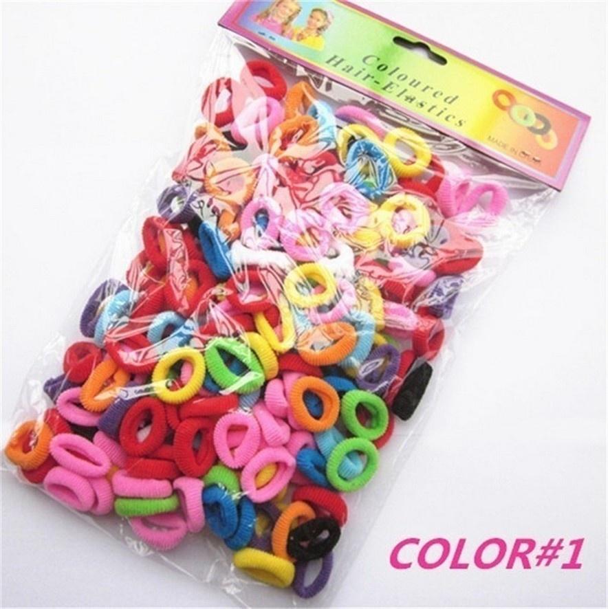 Zaručená kvalita 100 ks Balení Elastické Candy Color Dětské dívčí ručníky do vlasů Lanka FN707