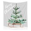 Nordic Christmas Tapestry Watercolor Christmas Tree Print Bedside Hanging Cloth Bedroom Background Cloth