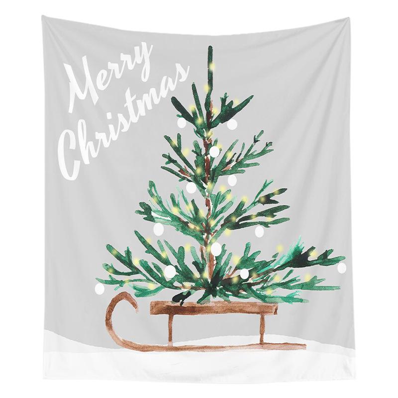 Nordic Christmas Tapestry Watercolor Christmas Tree Print Bedside Hanging Cloth Bedroom Background Cloth