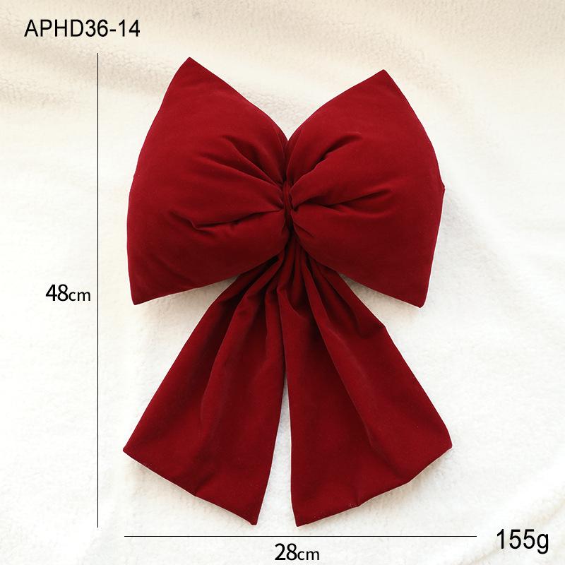 Red Velvet Christmas Bow Ornament for Tree and Wedding Decoration