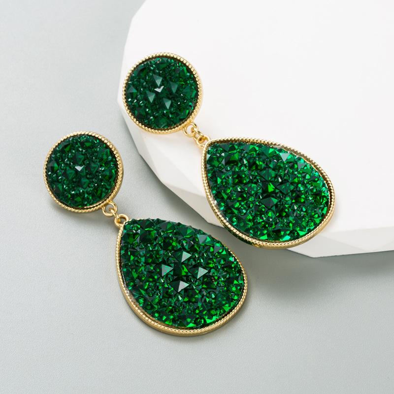 

Женские серьги, креативные геометрические серьги-капли, матовые серьги, цветные кристаллы, темпераментные серьги-капли премиум-класса OneSize зелёный