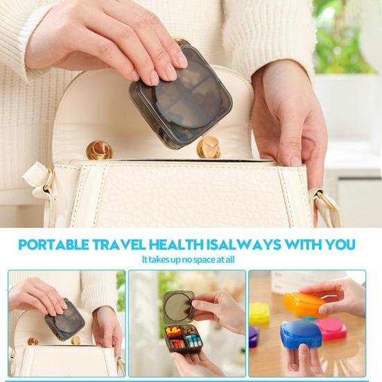 7PCS Pill Box Organizer Small Compact Modular Design Detachable High-visibility Color Container for Medication And Supplements