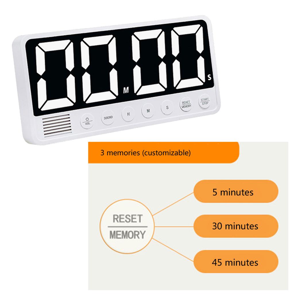 Digitaler Timer Zähl-Up/Down-Timer Tisch-Magnet-Timer LED-Anzeige Timer Koch-Timer Stoppuhr für Klassenzimmer Büro