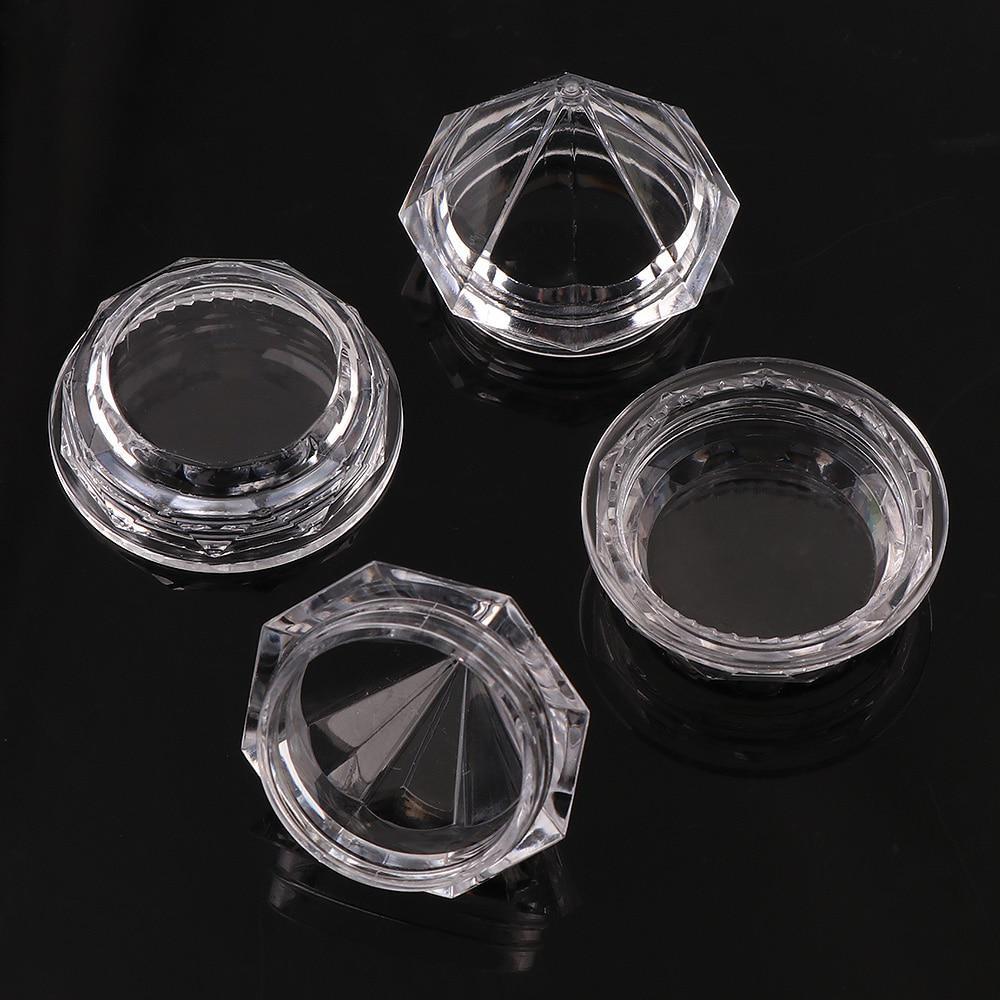 10 sztuk/zestaw plastikowe przezroczyste diamentowe pudełko na krem ​​przenośna podróżna butelka na krem ​​kobiety przechowywanie biżuterii DIY pudełka z kryształkami