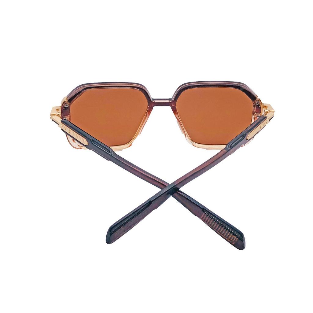 RSINC Unisex Designer-Sonnenbrille UV-Schutz Vintage Quadratisch Braun Gold KN-2307 B0DKC3S5CF