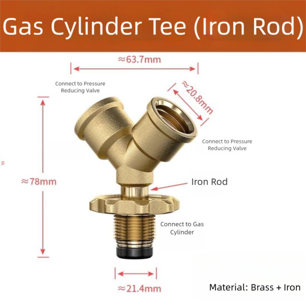 Brass Valve Fittings Y-shaped 4-point Three Way Valve with Switch Stress Relief Gas Splitter Adapter Liquefied Gas Tank