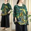 DIMANAF Plus Size New T-Shirt Women Shirts Flower Print Loose Casual O-Neck Lady Tops Tees Blouse Oversize Summer