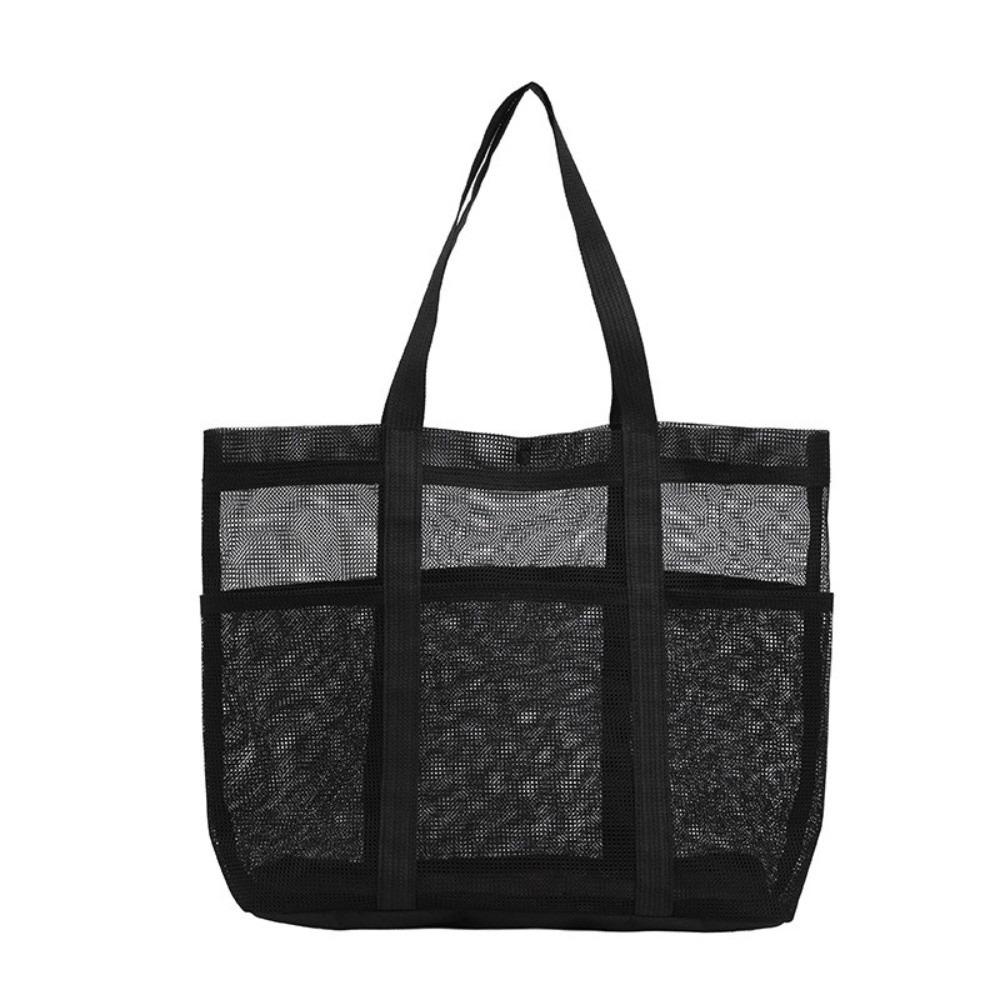 Lightweight Mesh Beach Bag Foldable Toiletries Organizer Fashion Toiletry Storage Bag Seaside