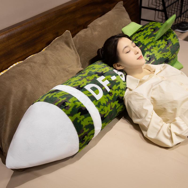 Extra-Large Dongfeng Missile Plush Pillow for Sleeping, Sofa, or Backrest - Perfect Gift for a Boyfriend