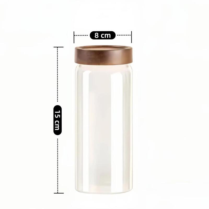 ZISIZ High Borosilicate Glass Storage Jar Set, 580ml