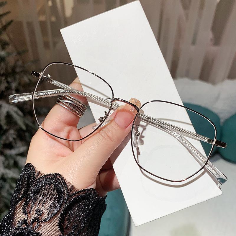 

Модные очки с защитой от синего света, простые квадратные очки для близорукости, женские очки против усталости и радиации, компьютерные очки 0 ~-6,0 -1.0 серебряный