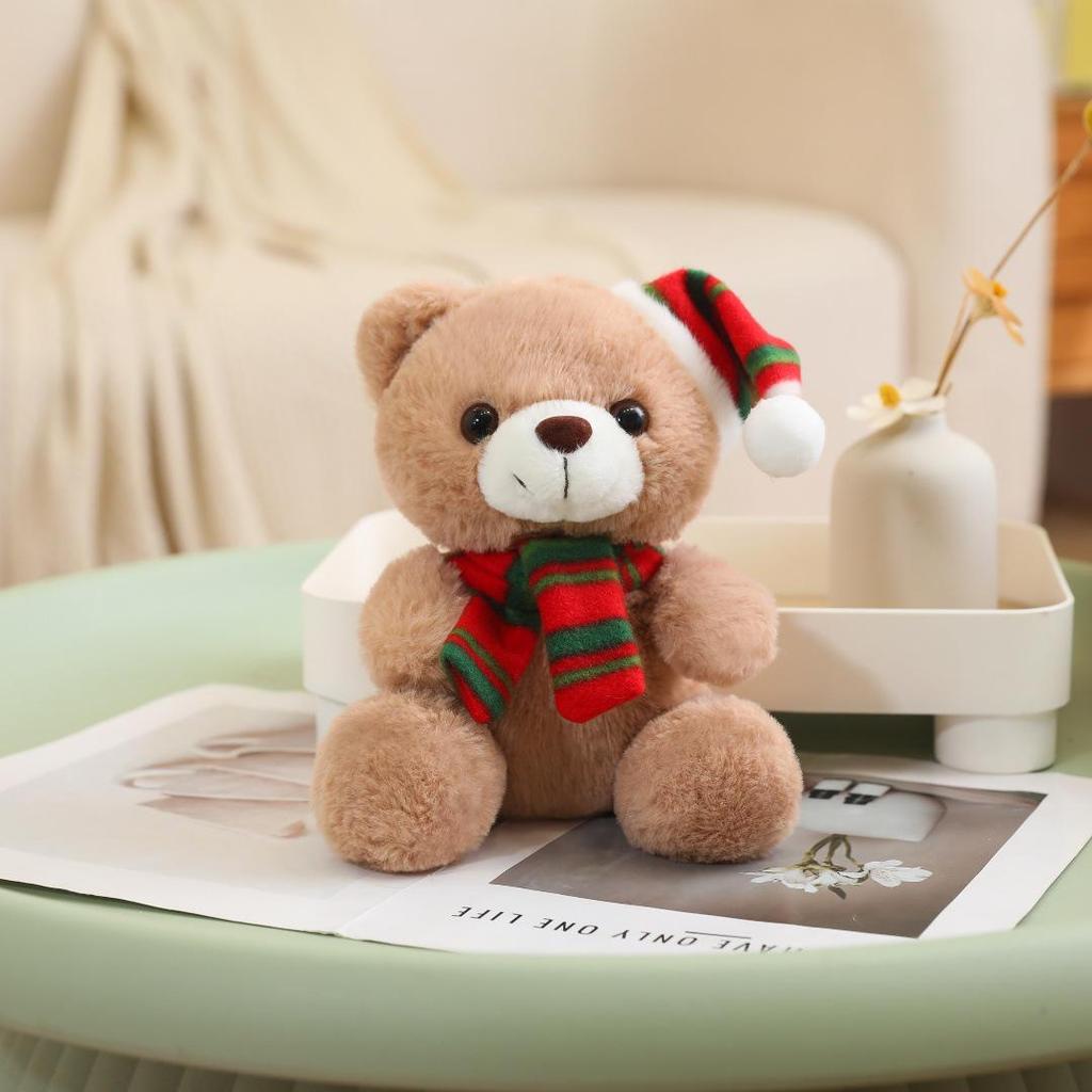 Christmas Teddy Bear with Hat - Cute Plush Doll Gift