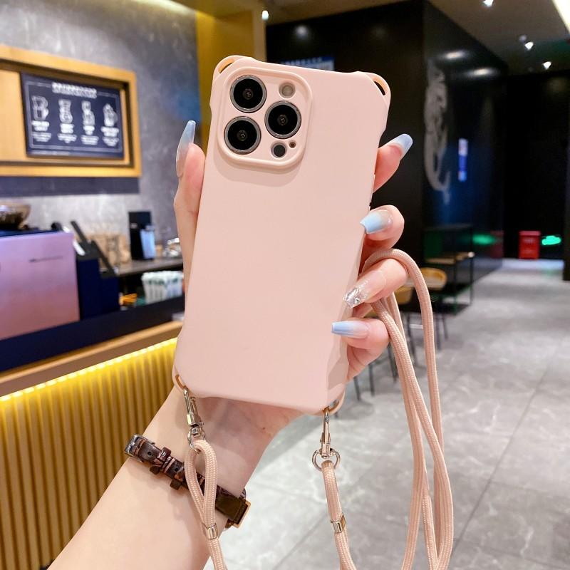 

Lanyard Case For iPhone 16 15 14 12 13 11 Pro Max 16 Plus 16P TPU Shockproof Adjustable Crossbody Cord Necklace Strap Soft Cover For iPhone 16&jinwanten7