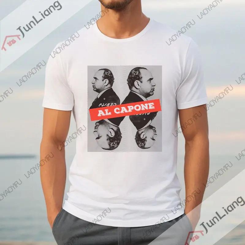 Al Capone mens Tshirt shortsleeved roundneck Tshirt gangster Mafia summer fashionable comfortable and loose clothes S