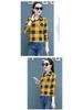 2025 Women's Korean Style Plaid Slimming Shirt - Casual Long Sleeve Print for Spring & Autumn Students