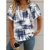 Tricou de damă vintage cu imprimeu grafic Vară ocazional cu decolteu în V Tricouri cu mânecă scurtă Moda pentru femei în aer liber Oversize Oversize