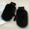 Women's Winter Warm Faux Fox Fur Gloves from Russia