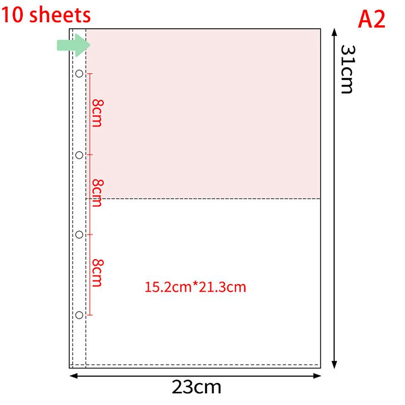 A4 Przezroczysty Holder na Fotokarty Album na Zdjęcia z Luźnymi Kartkami Wkłady 1/2/3/4/6/8/9/10 Kieszeni Strona Wewnętrzna Segregator na Karty Książka Kolekcjonerska