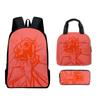 Trendy Popular Funny Novelty The Boiled One 3D Print 3pcs/Set Student School Bags Laptop Daypack Backpack Lunch bag Pencil Case