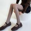 Medias Adelgazantes Jacquard Espiga de Trigo Raya Vertical Gris Otoño/Invierno - Ropa para Piernas Versátil Hermosa Retro