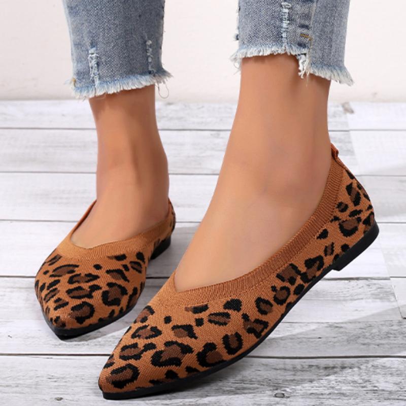 Módní nový trend dámské ploché boty baletní prodyšné pletené špičaté ploché mokasíny smíšené barvy měkké mokasíny Zapatos Mujer dámské tenisky