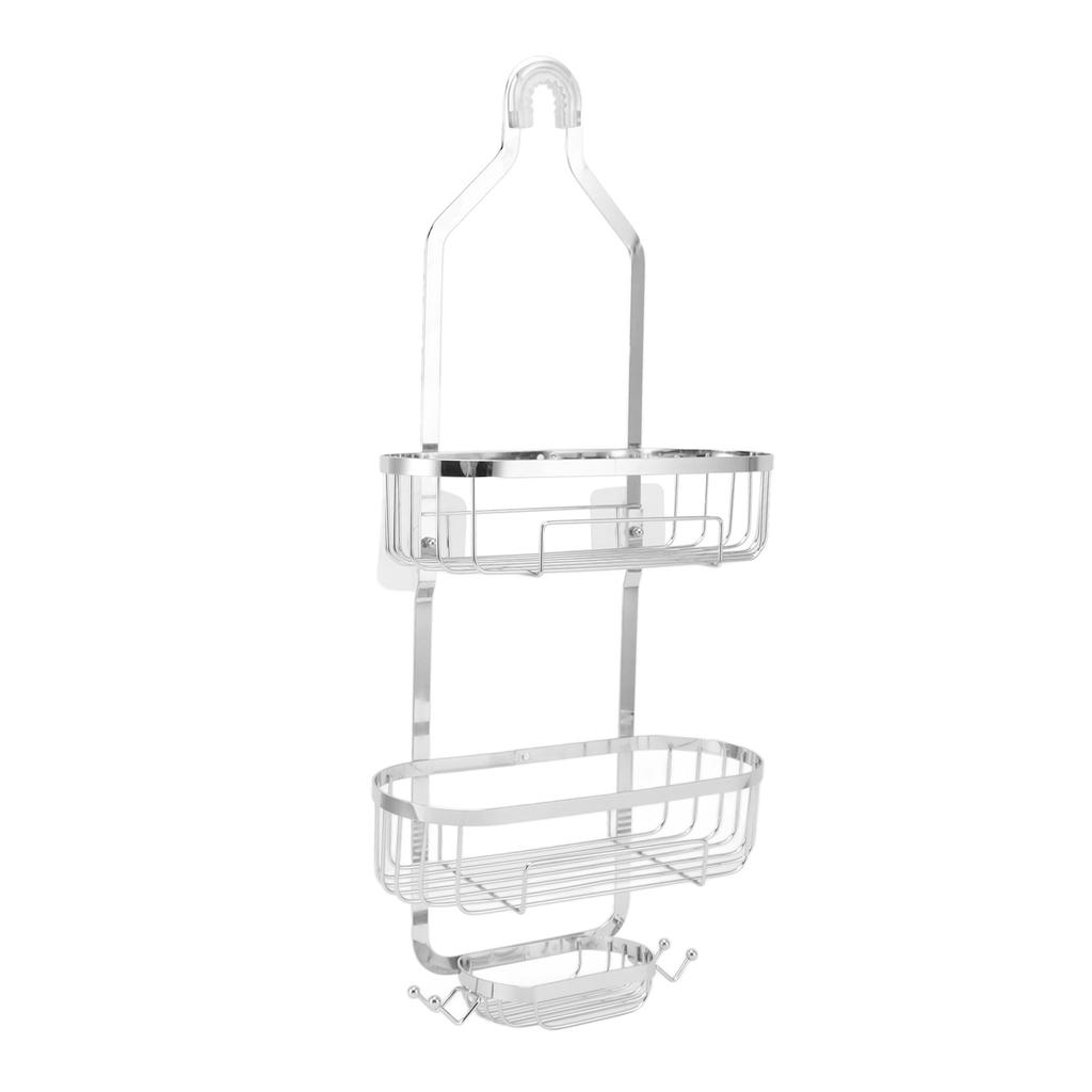 Metal Iron Wall Mounted Bathroom Basket 2 Layer Punch   Bathroom Shelves Toilet Accessories