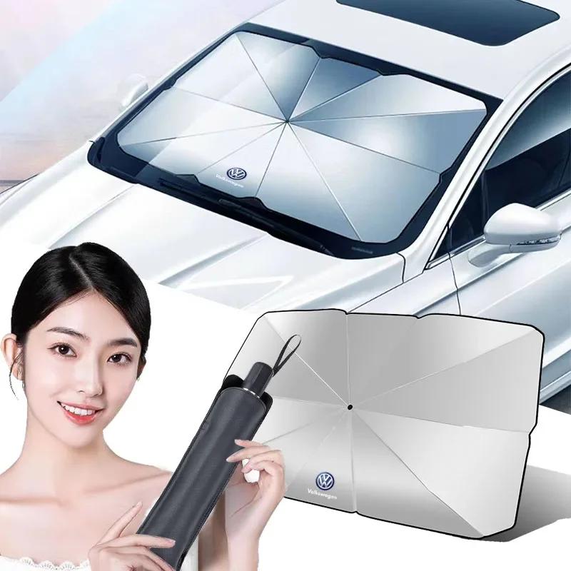VW For Volkswagen Car Heat Insulation Foldable Sun Umbrella Windshield UV Protection Sunshade For Volkswagen Tharu R Polo GTI Ti