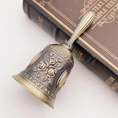 Retro Bronze Metal Wedding Bell Pet Training Bells Service Bell Call for Restaurant Bar Jingle Church School Classroom