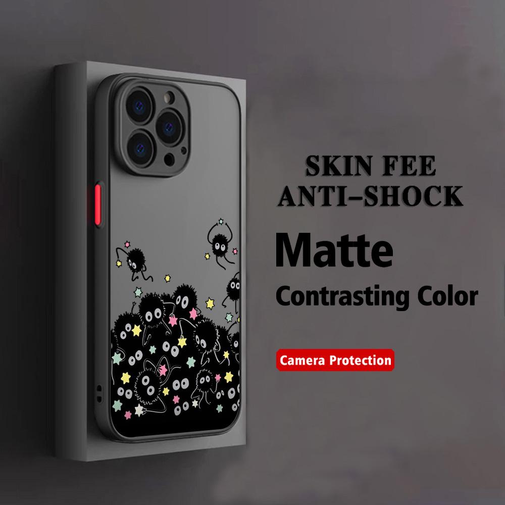 

HOT Lovely Black Monster Soot Sprites Phone Case For Xiaomi Redmi Note 14 13 12 12S 11 11S 10 10S 9T 8 7 Pro Plus 4G 5G Matte Redmi Note 10 Pro 4G
