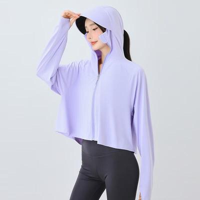 Dünne Damen-Kapuzenjacke mit Sonnenschutz