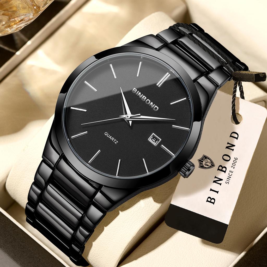 BINBOND Precise Quartz Wristwatches For Men Luxury Luminous Waterproof Auto Date Durable Men's Watch Casual Reloj Free Ship