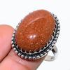 Red Sunstone Gemstone Handmade 925 Sterling Silver Jewelry Ring Size 9.5 SU-9304