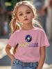 KATSEYE logo printed T-shirt for summer casual short sleeved top suitable for daily wear by boys and girls