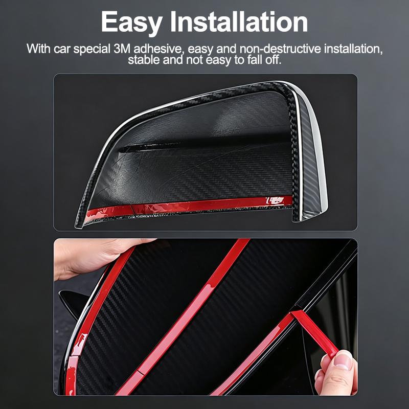Paste Style Carbon Fiber Texture Rearview Mirror Caps For Tesla Model Y Juniper Side Mirror Housing Exterior Decor Protector